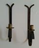 Primitive Antique Wrought Iron & Brass Sconces,  Very Crude Aafa Primitives photo 1