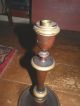 Maine Estate Pair Large Wooden Candle Sticks Goldish Trim 14 1/2 