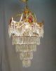Antique Brass 5 - Tier Wedding Cake Chandelier With Amber Prisms Chandeliers, Fixtures, Sconces photo 2