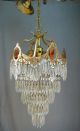Antique Brass 5 - Tier Wedding Cake Chandelier With Amber Prisms Chandeliers, Fixtures, Sconces photo 5