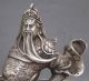 Chinese Collectable Tibet Silver Warrior God Guan Yu & Horse Statue Other Antique Chinese Statues photo 1