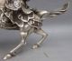 Chinese Collectable Tibet Silver Warrior God Guan Yu & Horse Statue Other Antique Chinese Statues photo 3