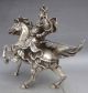 Chinese Collectable Tibet Silver Warrior God Guan Yu & Horse Statue Other Antique Chinese Statues photo 4
