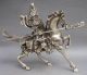 Chinese Collectable Tibet Silver Warrior God Guan Yu & Horse Statue Other Antique Chinese Statues photo 5