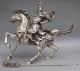 Chinese Collectable Tibet Silver Warrior God Guan Yu & Horse Statue Other Antique Chinese Statues photo 7