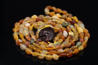 Fine Irregular Shape Colorful Color 108 Beads Xinjiang Gobi Agate Necklace photo