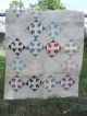 Rare 19c Crib Quilt Antique Primitive Double Pink Cotton Muslin Fabric Folk Art Primitives photo 1