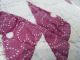 Rare 19c Crib Quilt Antique Primitive Double Pink Cotton Muslin Fabric Folk Art Primitives photo 6