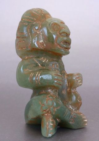Jade Priest Figurine - Mesoamerican Statue - Antique Pre Columbian Artifacts - Aztec photo