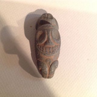 Taino Stone Pendant Fully Engraved Fertility Figure,  Precolumbian photo