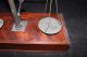 Antique Gold Diamond Jewelry Apohtecary Scale W/ Weights In Glass Case 1800s Scales photo 11