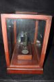 Antique Gold Diamond Jewelry Apohtecary Scale W/ Weights In Glass Case 1800s Scales photo 6
