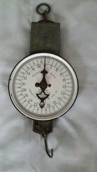 Antique Hanging Pelouze Dairy Scale 40 Lbs - photo