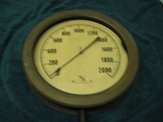 Antique Ashcrofheavy Duty Brass Ship ' S Pressure Gauge Form Early 1900 ' S photo