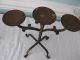 Wrought Iron Tabletop Candelabras Holder Rustic 3 Candles Each Heavy 12 