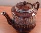 Gibson ' S Victorian Brown & Cream Teapot,  Raised Enamel & Gold Garlands - Sh Teapots & Tea Sets photo 5