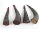 4 Buffalo Horn Betel Nut Lime Containers Hand - Carved Scrimshaw Timor Indonesia Pacific Islands & Oceania photo 1