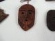 40 Mask Amulet Coco Shell Hand Tanned Leather & Wood Tribal Pendant West Timor Pacific Islands & Oceania photo 8