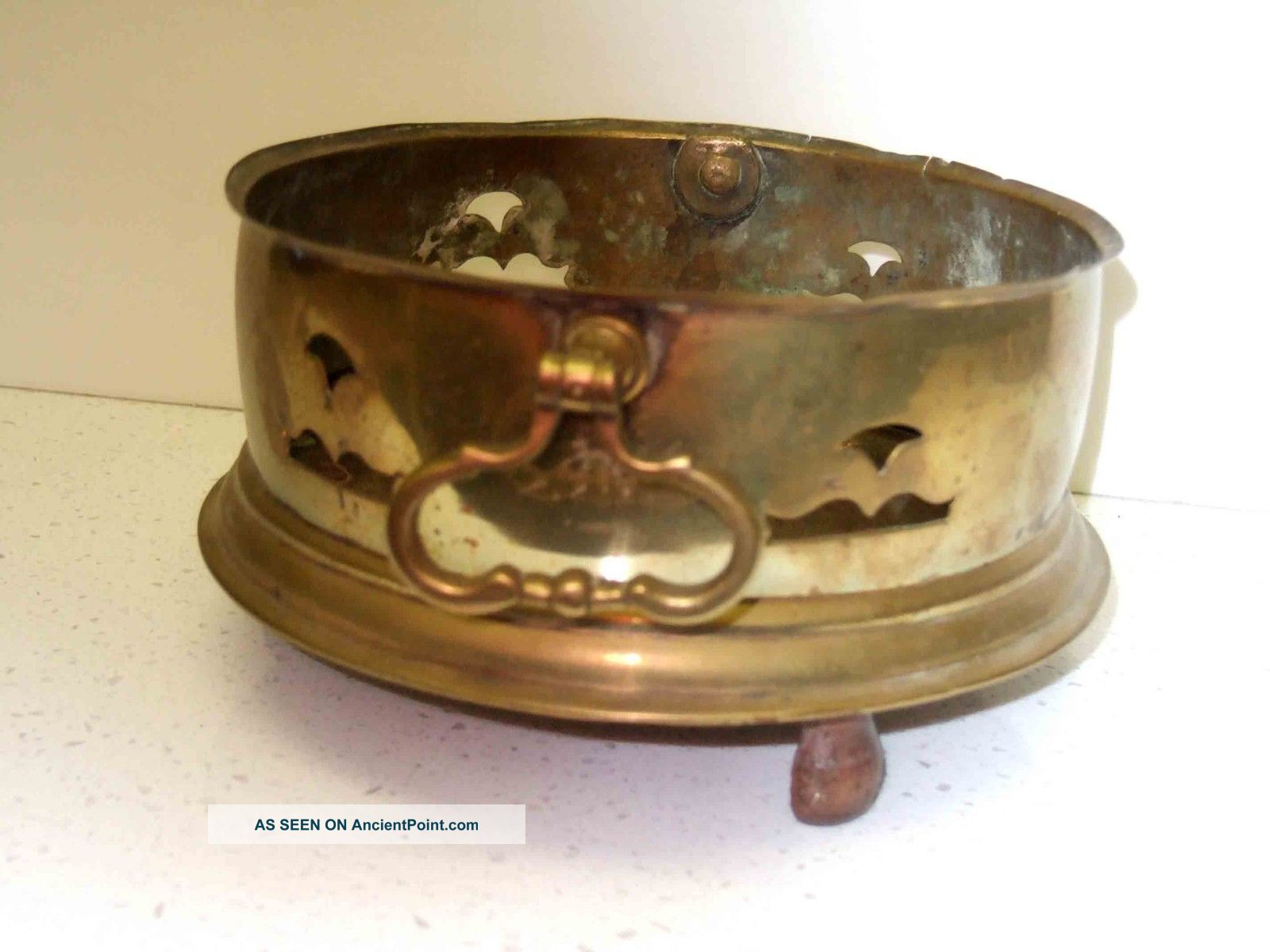 18th C.  Antique Brass Brazier With Fire Bowl Other Antiquities photo