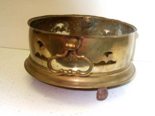 18th C.  Antique Brass Brazier With Fire Bowl photo