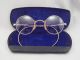 Vintage C1920 ' S Gold Filled Curved Bow Riding Temple Eyeglasses Spectacles Round Optical photo 1