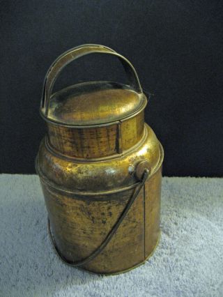 Vintage Tin Copper Milk Cream Pail Nr photo