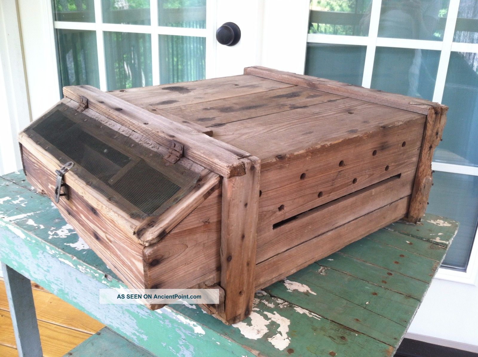 Rare & Unique Antique Country Primitive Farm Wooden Bee Keeper Hive Box Ca.  1920 Primitives photo