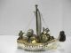Silver.  Treasure Ship - Shaped Box.  430g/ 15.  15oz.  Japanese Antique. Other Antique Sterling Silver photo 2