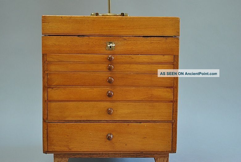 Antique Dental Cabinet 1925 From Ireland With Matching Lamp Base Dentistry photo