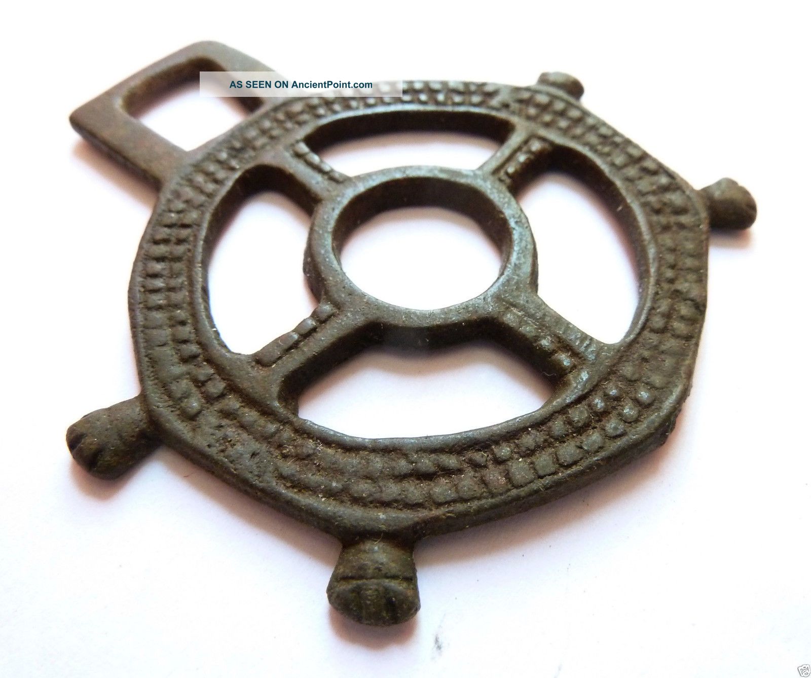 Authentic Ancient Medieval Artifact - Bronze Amulet (b154) Viking photo