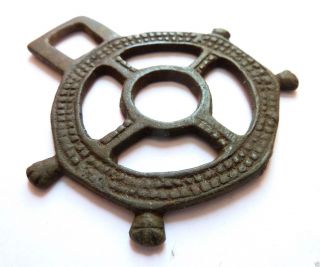 Authentic Ancient Medieval Artifact - Bronze Amulet (b154) photo