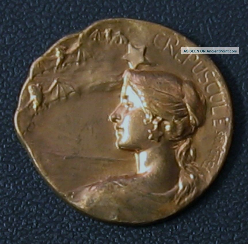 French Medal,  Button,  Art Nouveau,  Armand Bargas 