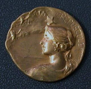 French Medal,  Button,  Art Nouveau,  Armand Bargas 