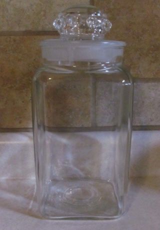 Large Vintage Apothecary Pharmacy Drug Store Candy Jar Ground 11.  5 Container photo