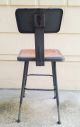 Industrial Shop Chair Vintage Steel Drafting Stool Retro Mid Century Seat Usa Post-1950 photo 3