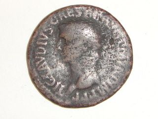 Ancient Roman Claudius Caesar Copper As Coin Minted Circa 50 - 54 Ad photo