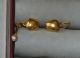 Ancient Roman 22k Gold Earrings Shield Design & Dangle Rod 1 Bead 2nd Century Ad Roman photo 8