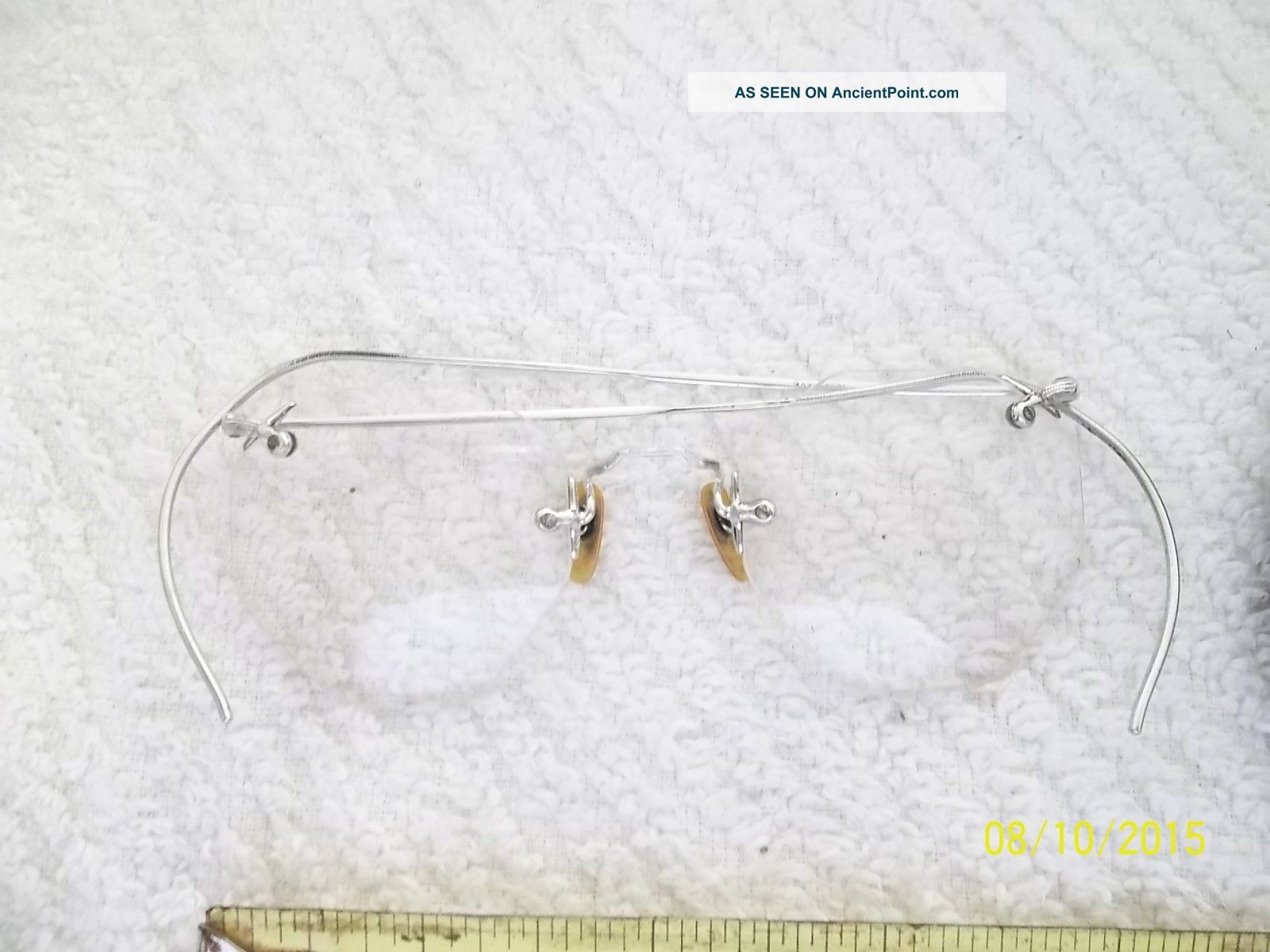Vintage Eye Glasses Octagonal Frameless Round Glass Lens Optical photo