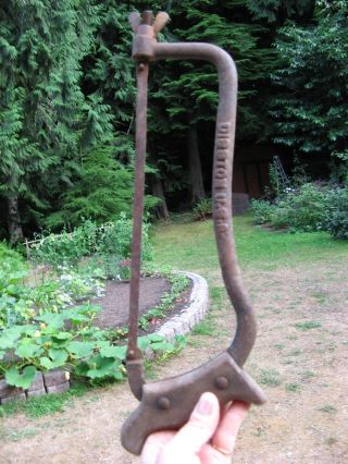 Antique Early 1900s Scary Metal Saw Disston All Rusted Spooky Halloween Decor photo