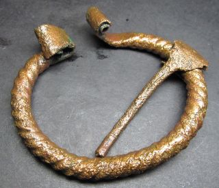 Ancient Bronze Viking Big Fibula Cleared.  (p5). photo