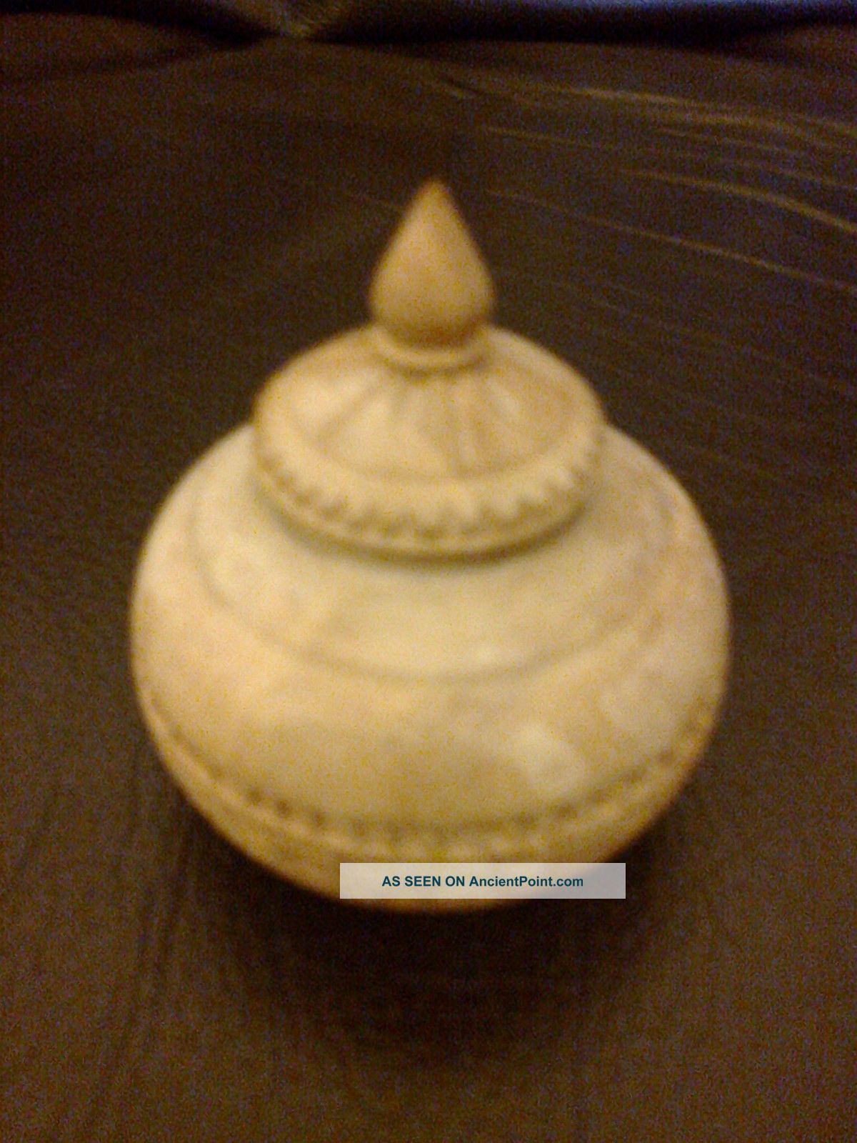 Antique Wooden Pot Pourri Jar Container With Lid Approx 6 Cms Other Antiquities photo