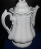 C.  1860s Staffordshire White Ironstone Wheat Pattern Coffee Teapot Turner Goddard Teapots & Tea Sets photo 1