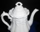 C.  1860s Staffordshire White Ironstone Wheat Pattern Coffee Teapot Turner Goddard Teapots & Tea Sets photo 3