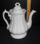 C.  1860s Staffordshire White Ironstone Wheat Pattern Coffee Teapot Turner Goddard Teapots & Tea Sets photo 6