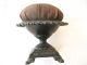 Antique Stand Up Pin Cushion With Ornate Iron Base Holder 1870 ' S - 1890 ' S Pin Cushions photo 1