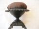 Antique Stand Up Pin Cushion With Ornate Iron Base Holder 1870 ' S - 1890 ' S Pin Cushions photo 5