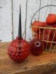Vintage Style Red Glass Lightning Rod Ball Antique Style Primitive Barn Decor Primitives photo 6
