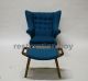 Danish Mcm Wegner Inspired Papa Bear Lounge Chair And Ottoman Eames : Turquoise Mid-Century Modernism photo 1