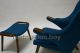Danish Mcm Wegner Inspired Papa Bear Lounge Chair And Ottoman Eames : Turquoise Mid-Century Modernism photo 4