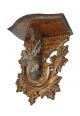 Pair Antique Black Forest Wall Consoles Or Bracket Shelves / Chamois / Antelope. Carved Figures photo 3